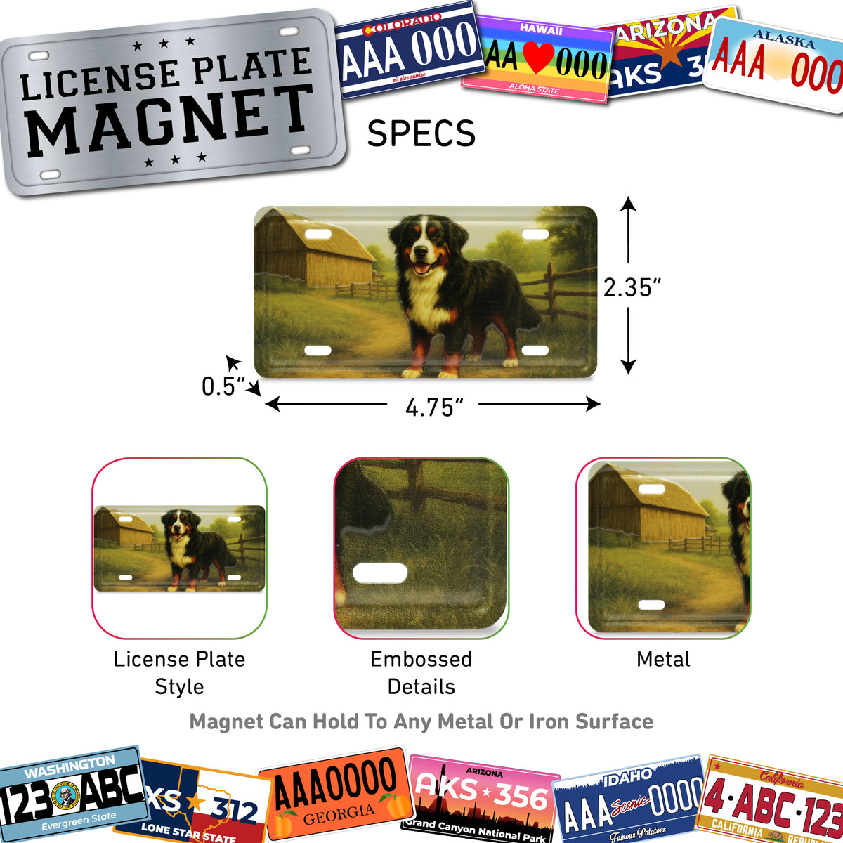 LICENSE PLATE MAGNET - BERNESE DOG