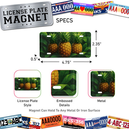 LICENSE PLATE MAGNET - PINEAPPLE