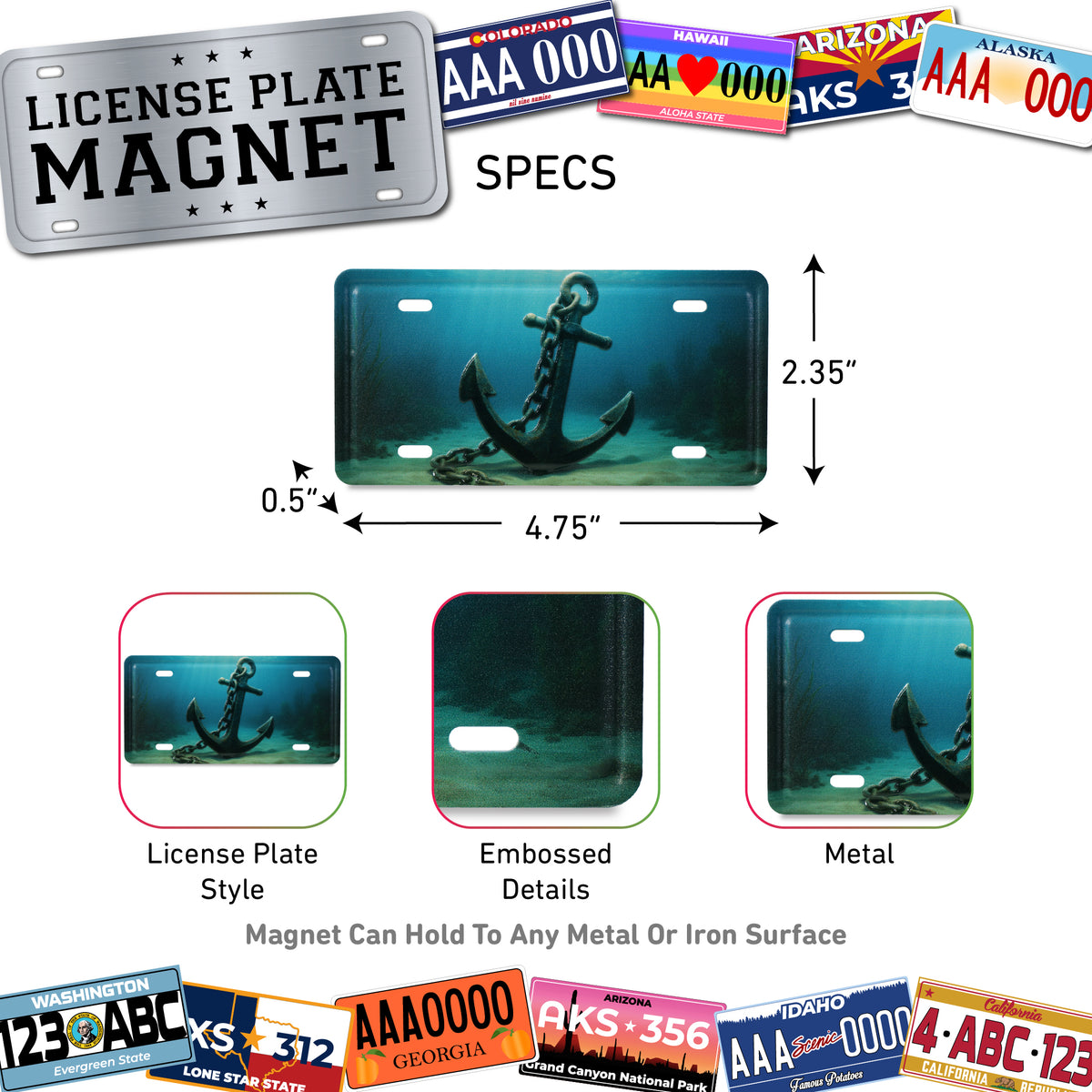 LICENSE PLATE MAGNET - ANCHOR