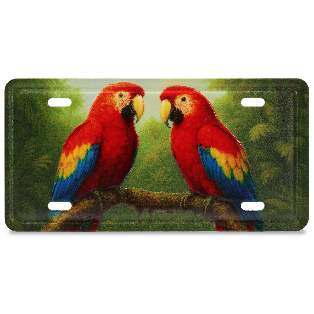 LICENSE PLATE MAGNET - RED PARROTS