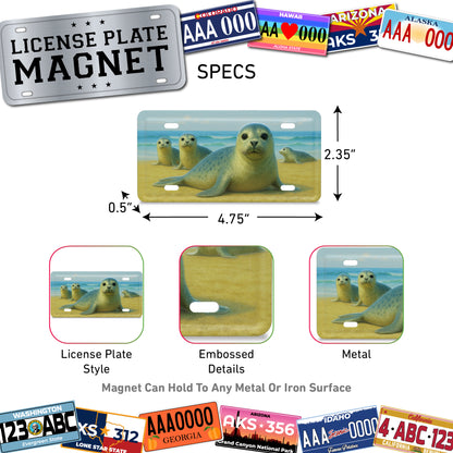 LICENSE PLATE MAGNET - SEALS
