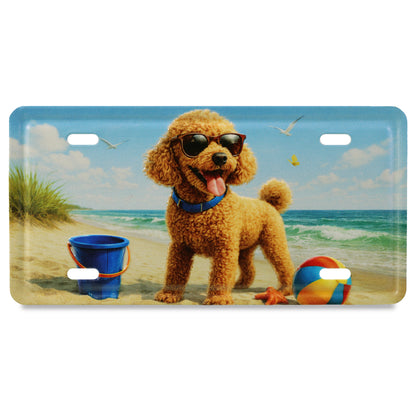LICENSE PLATE MAGNET - PUPPY BEACH DAY