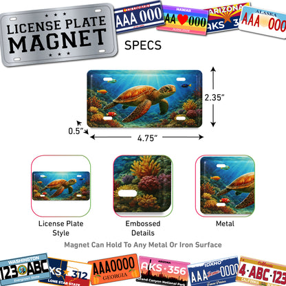 LICENSE PLATE MAGNET - SEA TURTLE
