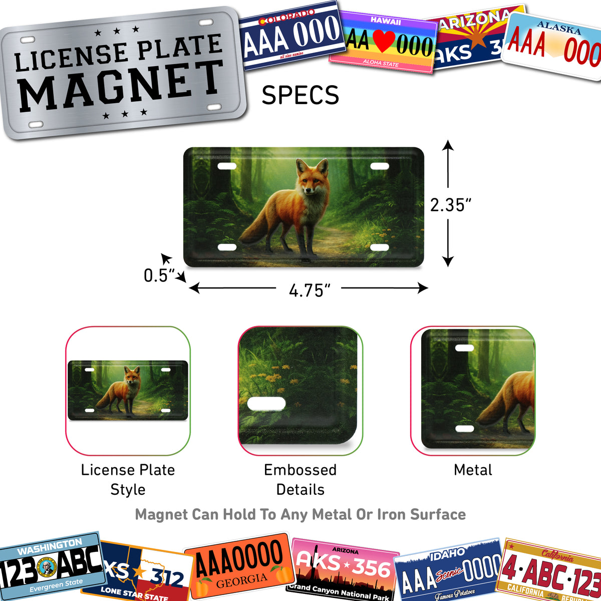 LICENSE PLATE MAGNET - RED FOX