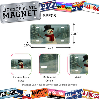 LICENSE PLATE MAGNET - SNOWMAN