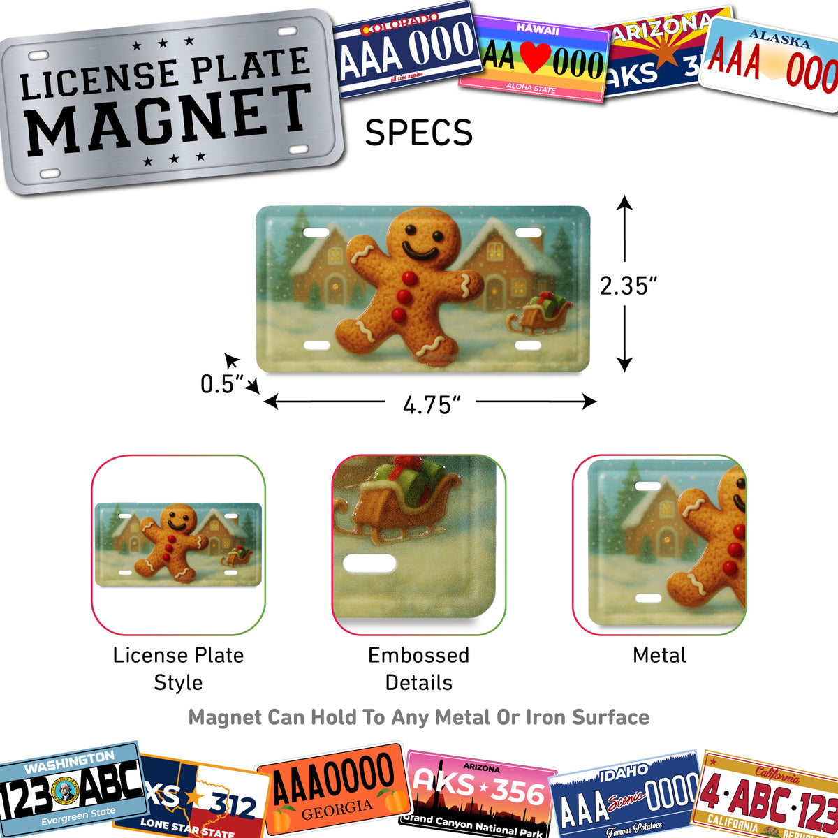 LICENSE PLATE MAGNET - GINGERBREAD MAN