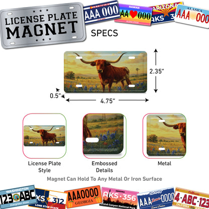 LICENSE PLATE MAGNET - LONGHORN