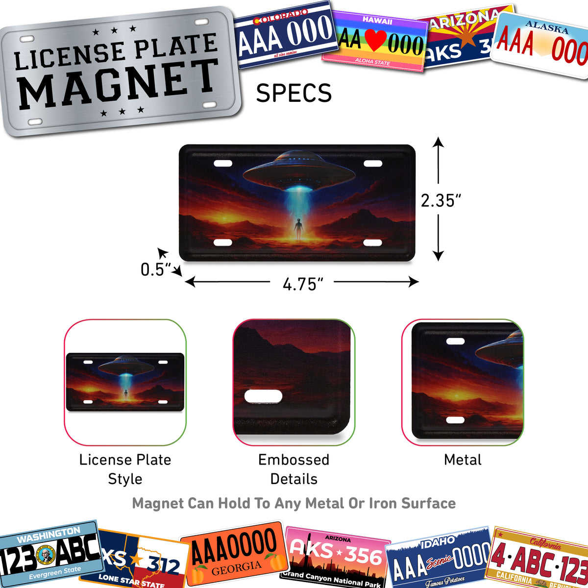 LICENSE PLATE MAGNET - UFO