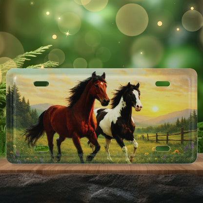 LICENSE PLATE MAGNET - HORSES