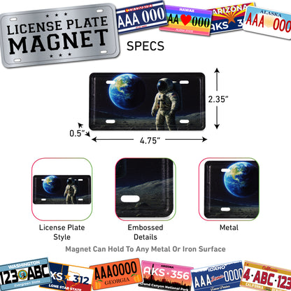 LICENSE PLATE MAGNET - ASTRONAUT IN SPACE