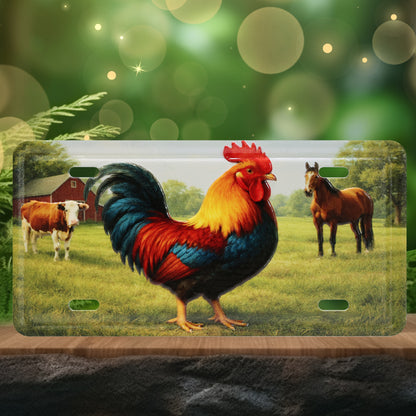 LICENSE PLATE MAGNET - ROOSTER