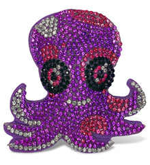 SPARKLING RHINESTONES MAGNETS - PURPLE OCTOPUS