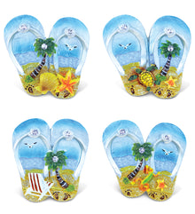 SILVER BEACH MAGNETS  - FLIP FLOPS