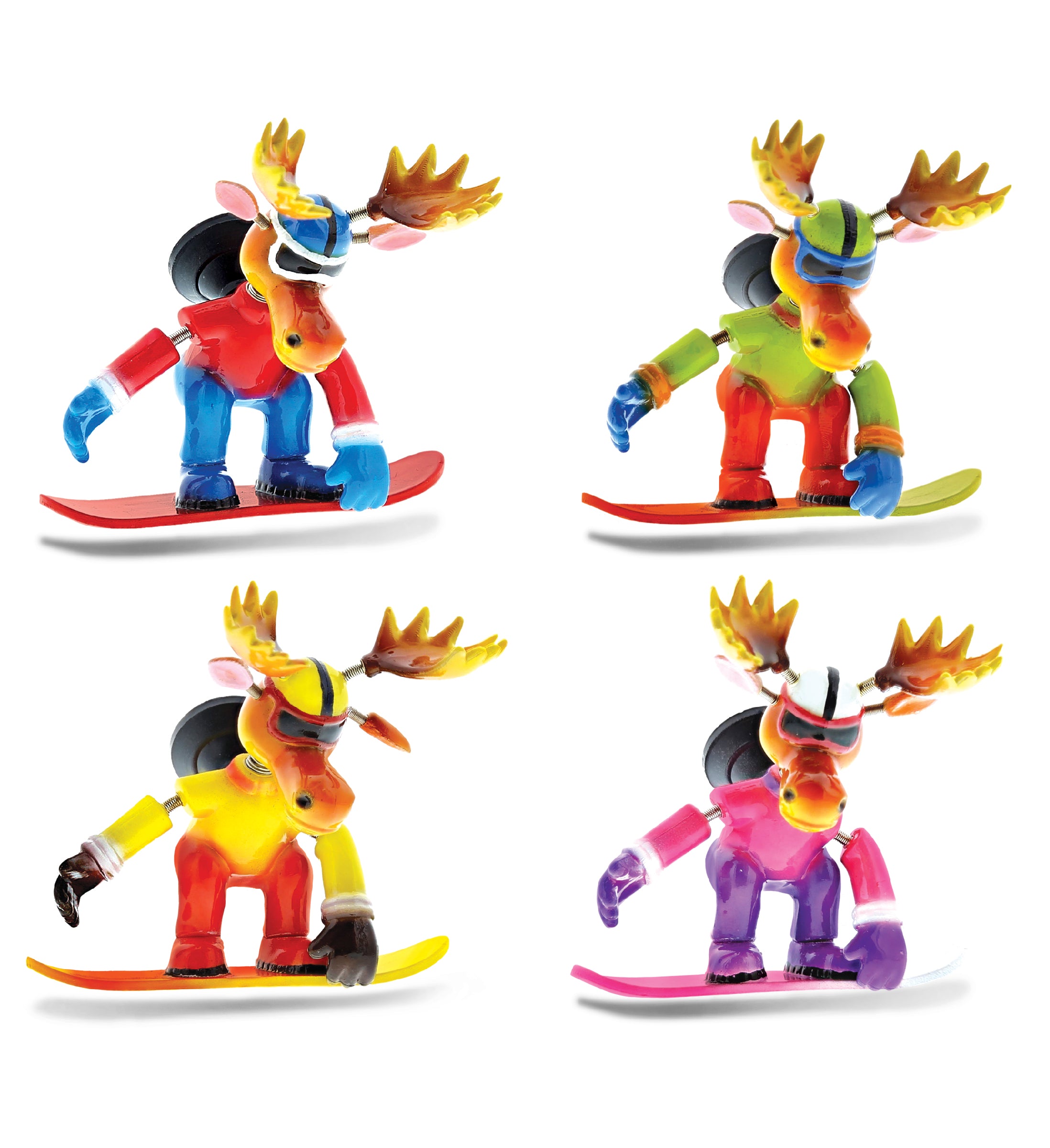 BOBBLE MAGNET - SNOWBOARDING MOOSE