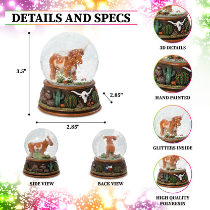 SNOW GLOBE - LONGHORN (65MM)
