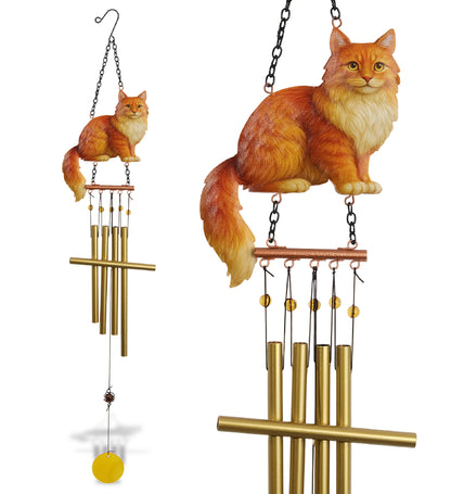 WIND CHIME - GINGER LONGHAIR CAT