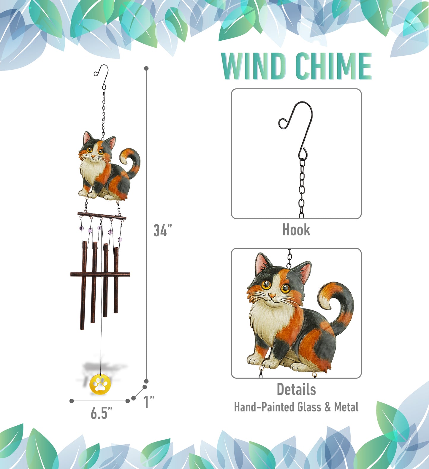 WIND CHIME - CALICO CAT