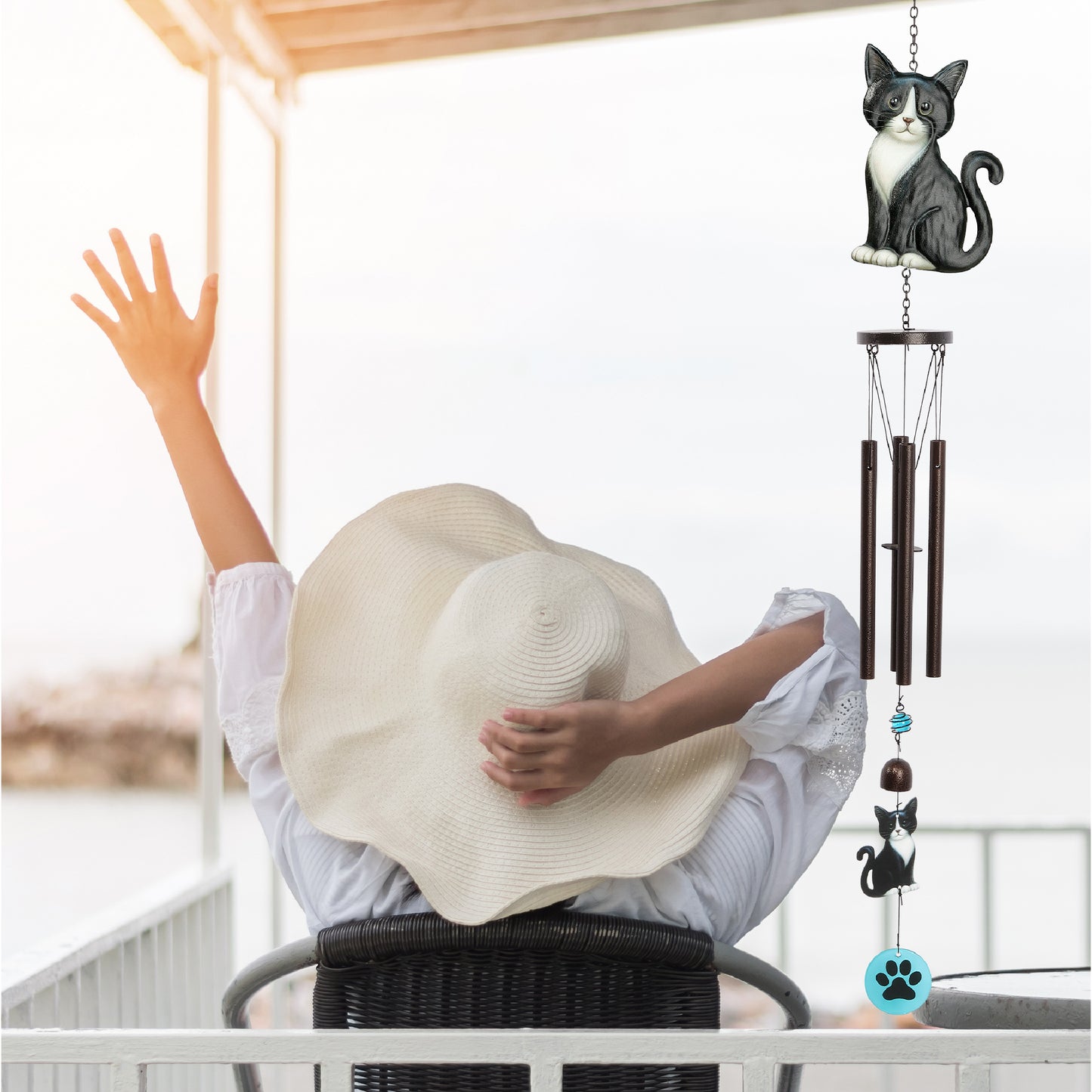 WIND CHIME - TUXEDO CAT