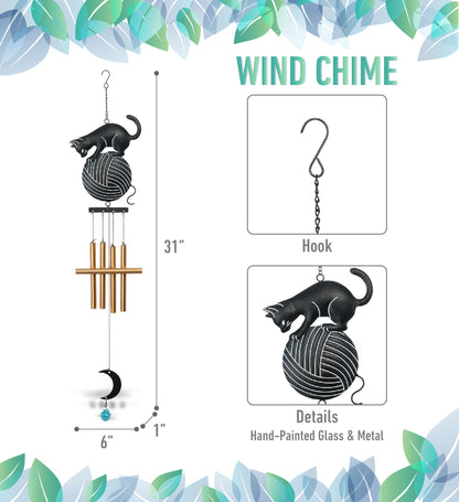 WIND CHIME - CAT PLAYING WITH YARN BALL