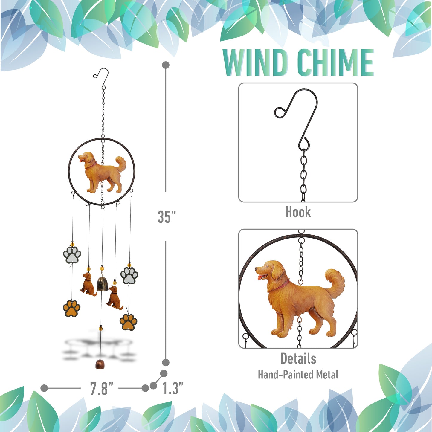 WIND CHIME - GOLDEN RETRIEVER DOG