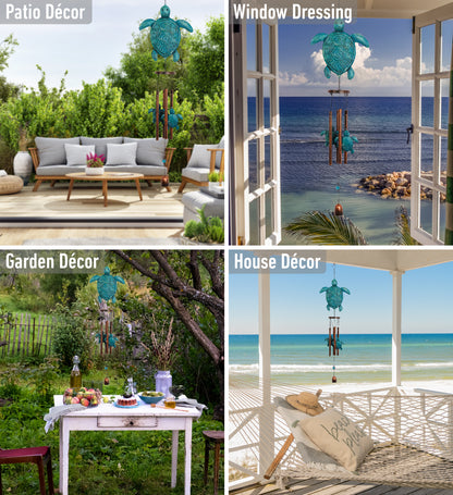 WIND CHIME - RUSTIC SEA TURTLE