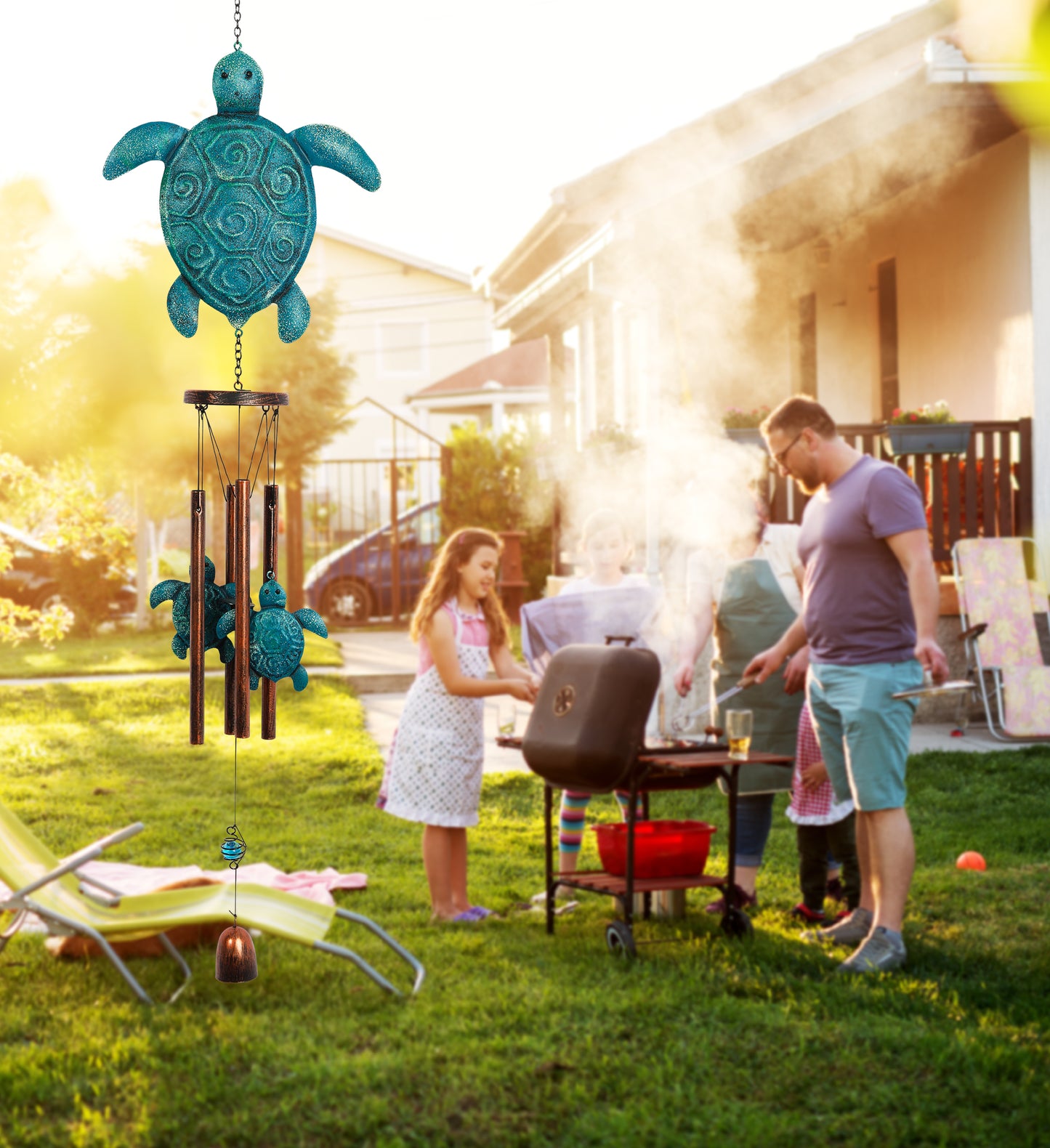 WIND CHIME - RUSTIC SEA TURTLE