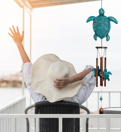WIND CHIME - RUSTIC SEA TURTLE