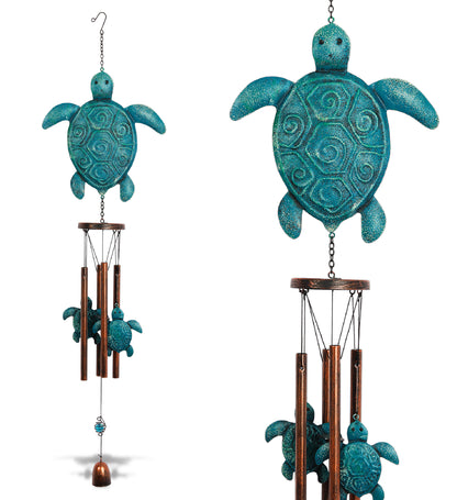 WIND CHIME - RUSTIC SEA TURTLE