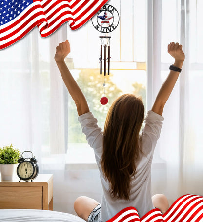 WIND CHIME - PEACE & LOVE - USA FLAG