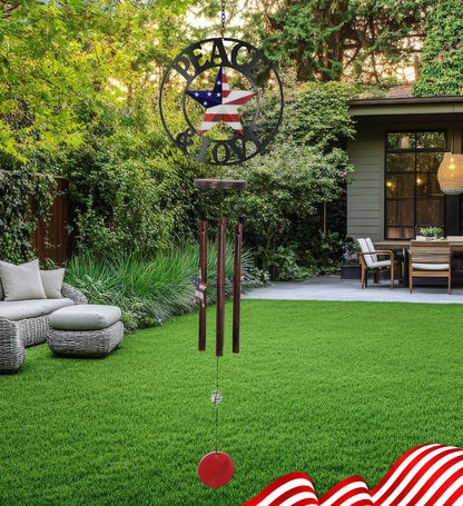 WIND CHIME - PEACE & LOVE - USA FLAG