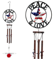 WIND CHIME - PEACE & LOVE - USA FLAG
