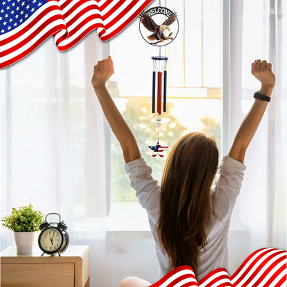 WIND CHIME - WELCOME EAGLE - USA FLAG