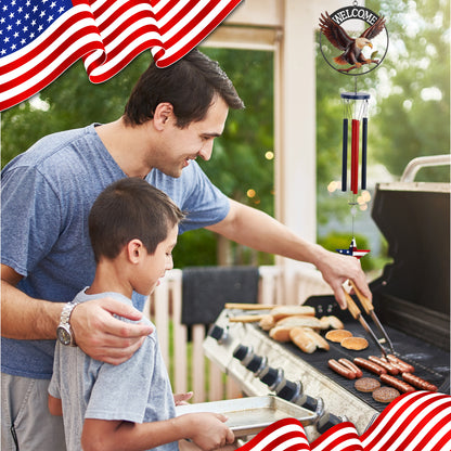 WIND CHIME - WELCOME EAGLE - USA FLAG