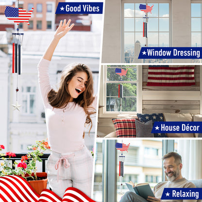 WIND CHIME - USA MAP FLAG