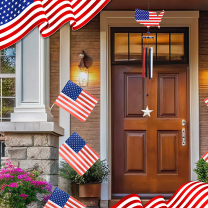 WIND CHIME - USA MAP FLAG