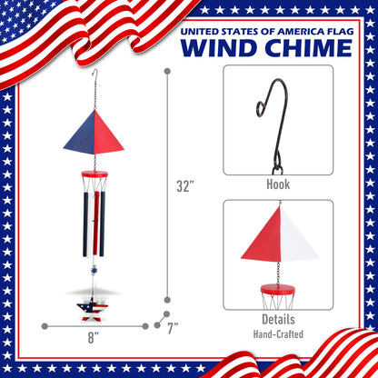 WIND CHIME - TRIANGLE USA FLAG