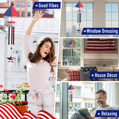 WIND CHIME - TRIANGLE USA FLAG