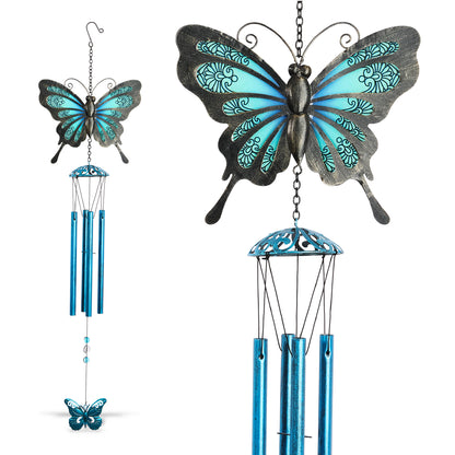 WIND CHIME - BLUE RUSTIC BUTTERFLY