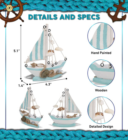 NAUTICAL DECOR - OCEANIC MINI SAILBOAT