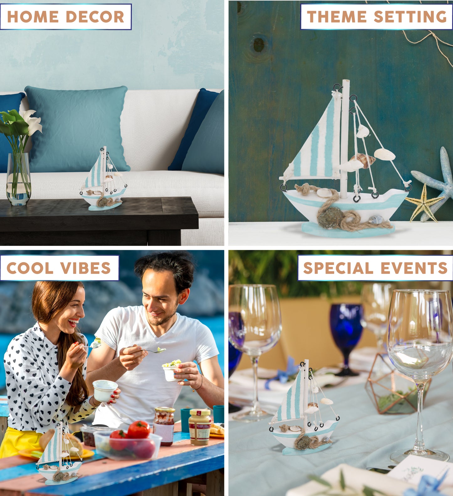 NAUTICAL DECOR - OCEANIC MINI SAILBOAT