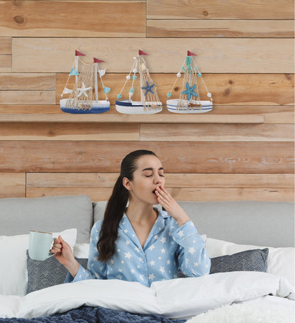 NAUTICAL DECOR - OCEAN BLUE MINI SAILBOATS - SET OF 3