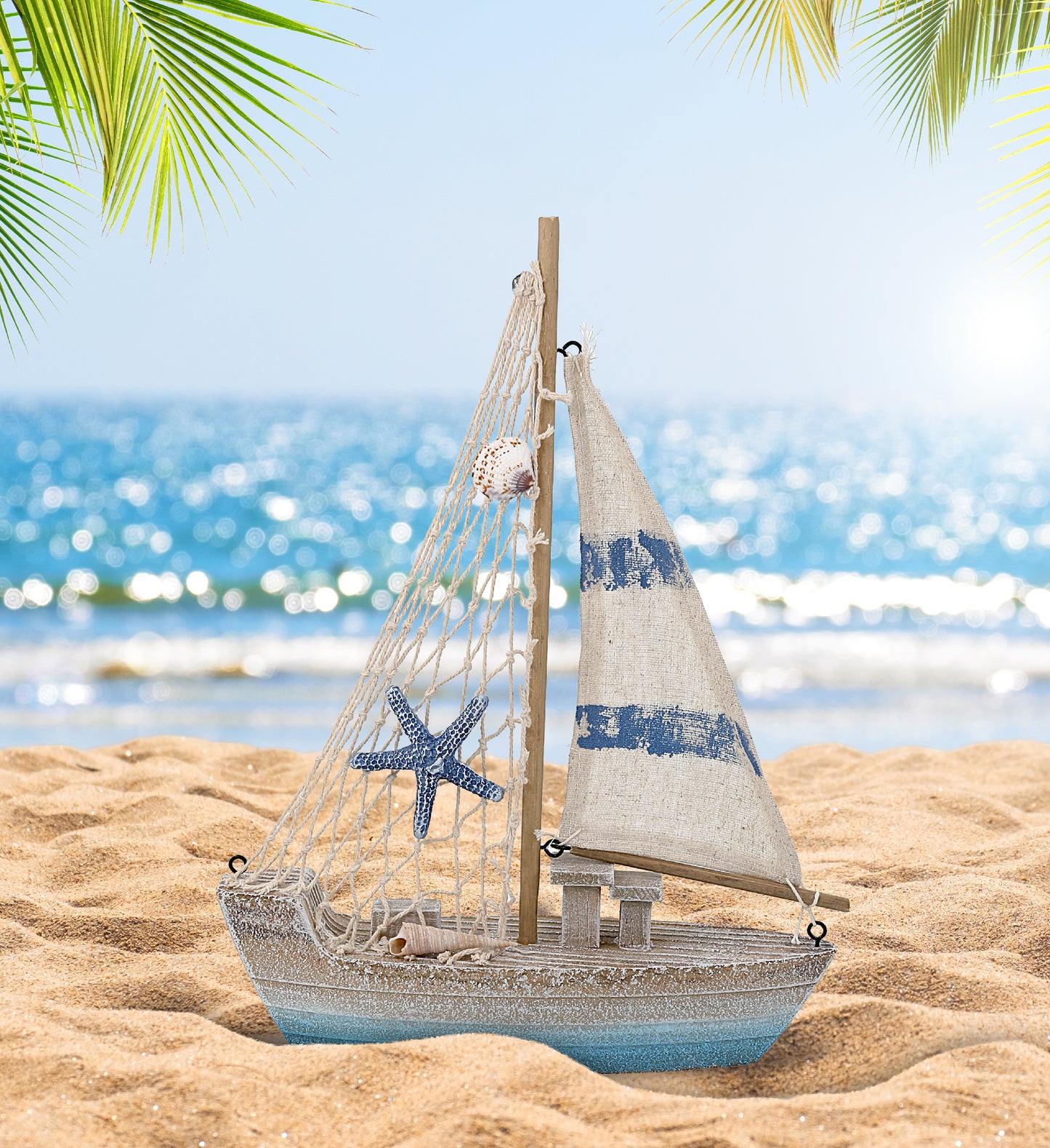 NAUTICAL DECOR - BLUE WAVE SAILBOAT