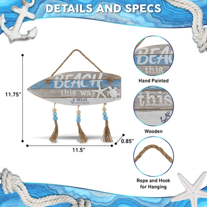 NAUTICAL DECOR - AQUA SKY BEACH WALL SIGN