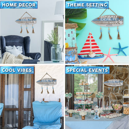 NAUTICAL DECOR - AQUA SKY BEACH WALL SIGN