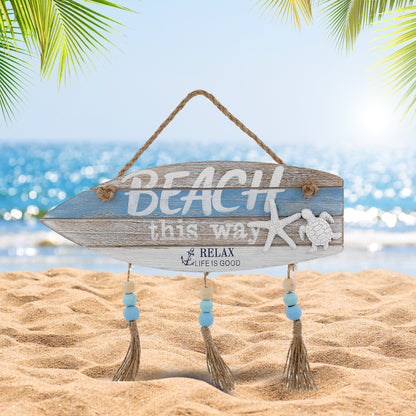 NAUTICAL DECOR - AQUA SKY BEACH WALL SIGN