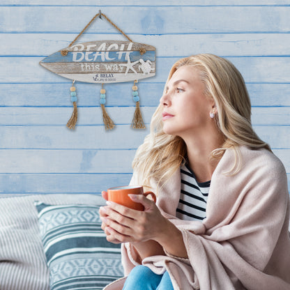 NAUTICAL DECOR - AQUA SKY BEACH WALL SIGN