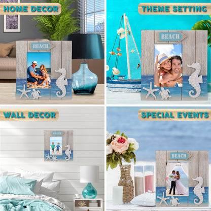 NAUTICAL DECOR - BLUE WAVE PHOTO FRAME 4X6
