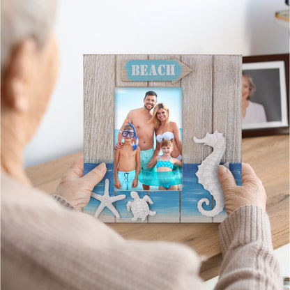 NAUTICAL DECOR - BLUE WAVE PHOTO FRAME 4X6