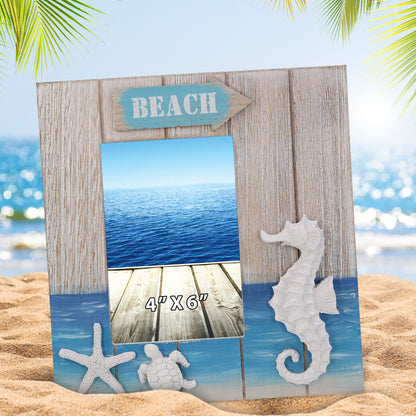 NAUTICAL DECOR - BLUE WAVE PHOTO FRAME 4X6