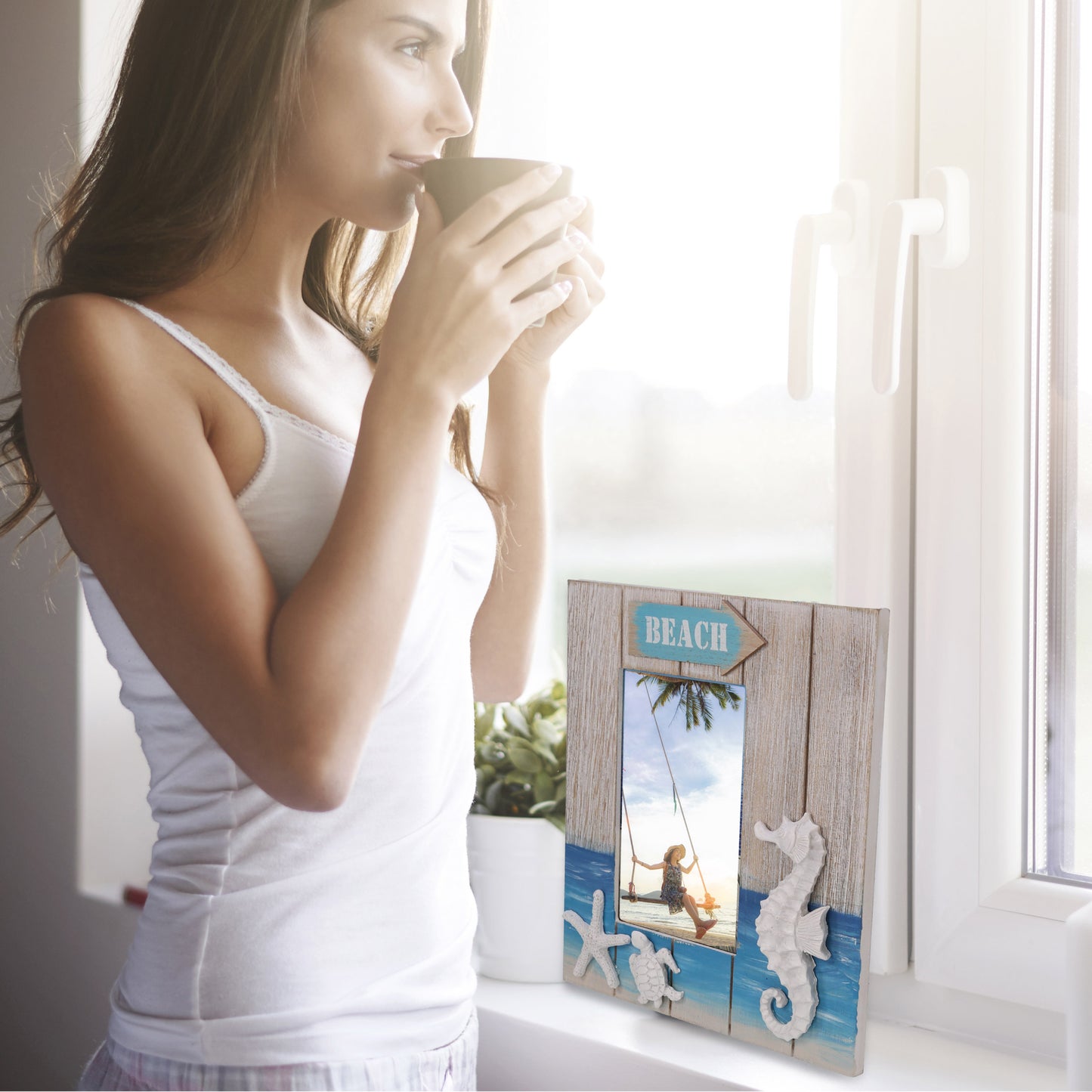 NAUTICAL DECOR - BLUE WAVE PHOTO FRAME 4X6
